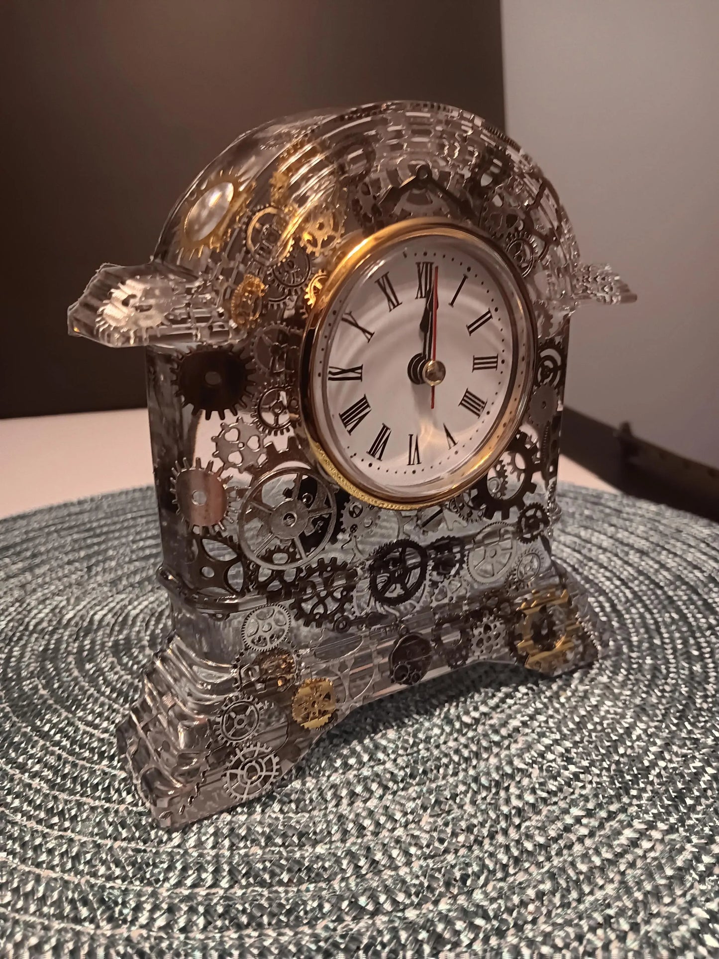 Steampunk mantel clock
