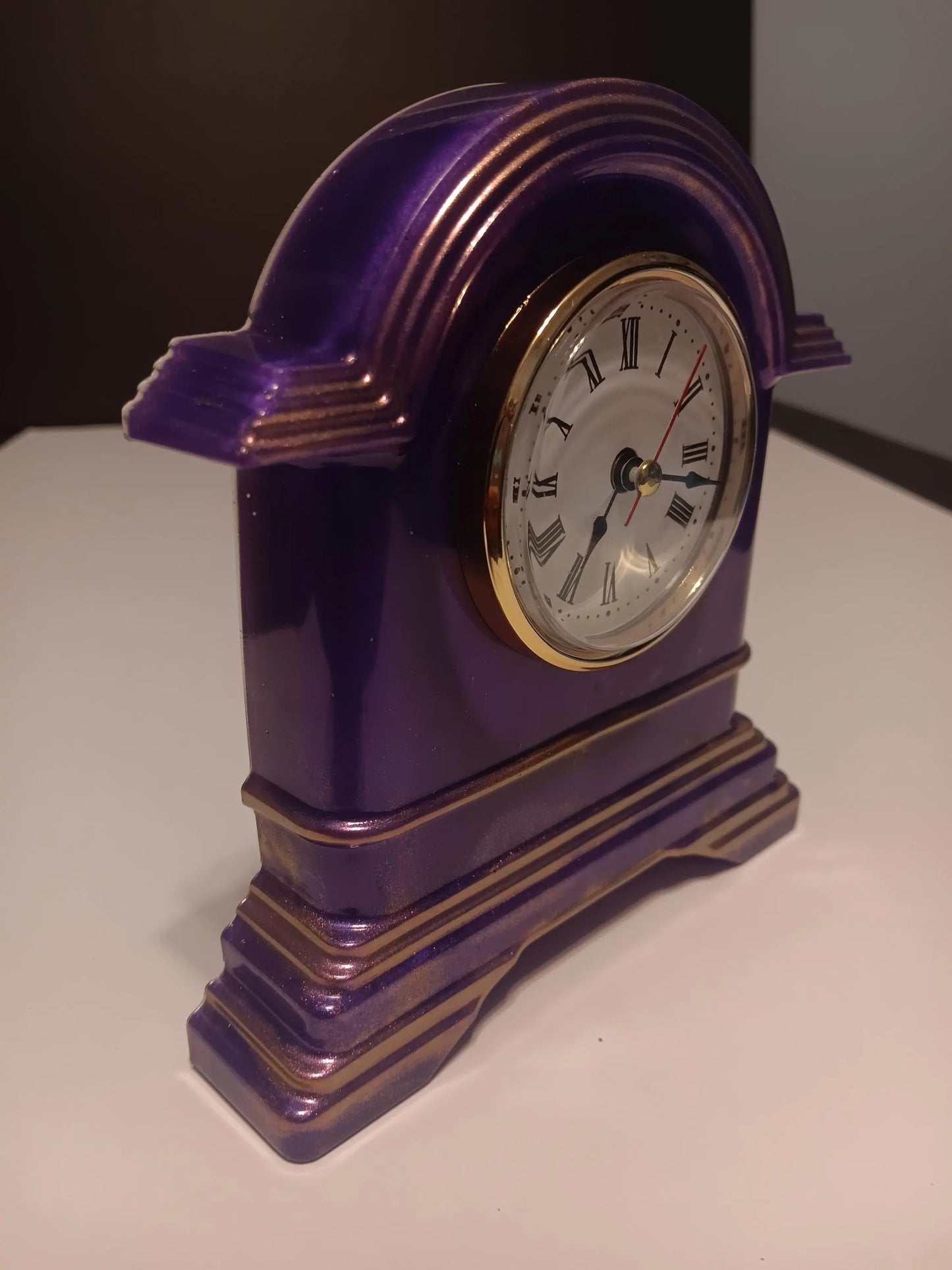 Purple Mica Mantel Clock