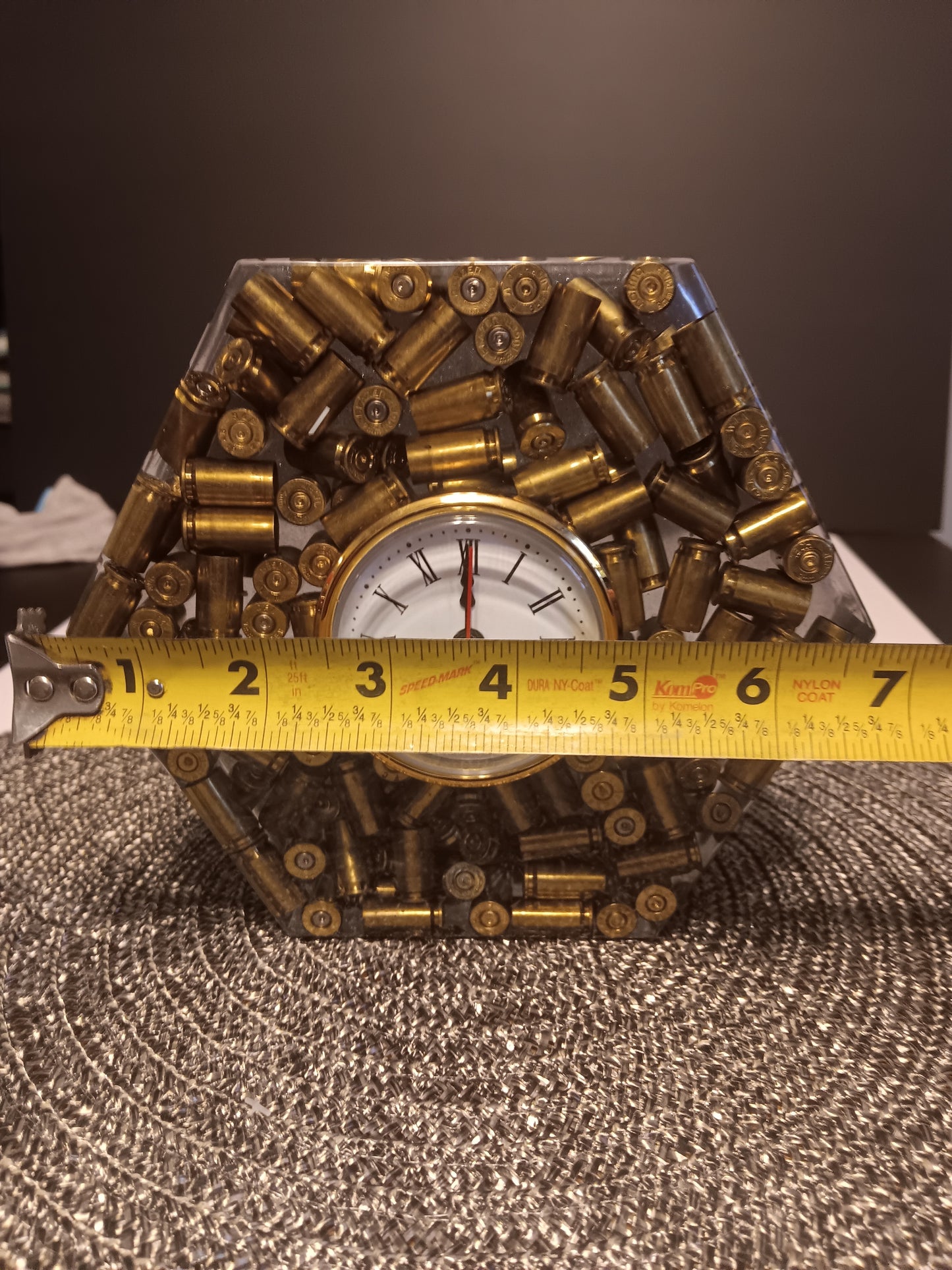 9mm SHELL CASING MANTEL CLOCK