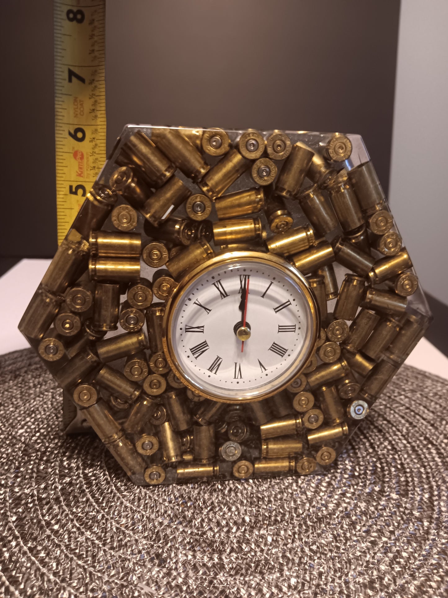 9mm SHELL CASING MANTEL CLOCK