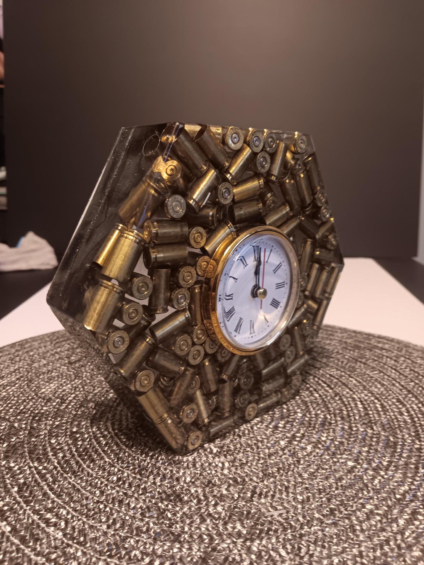 9mm SHELL CASING MANTEL CLOCK