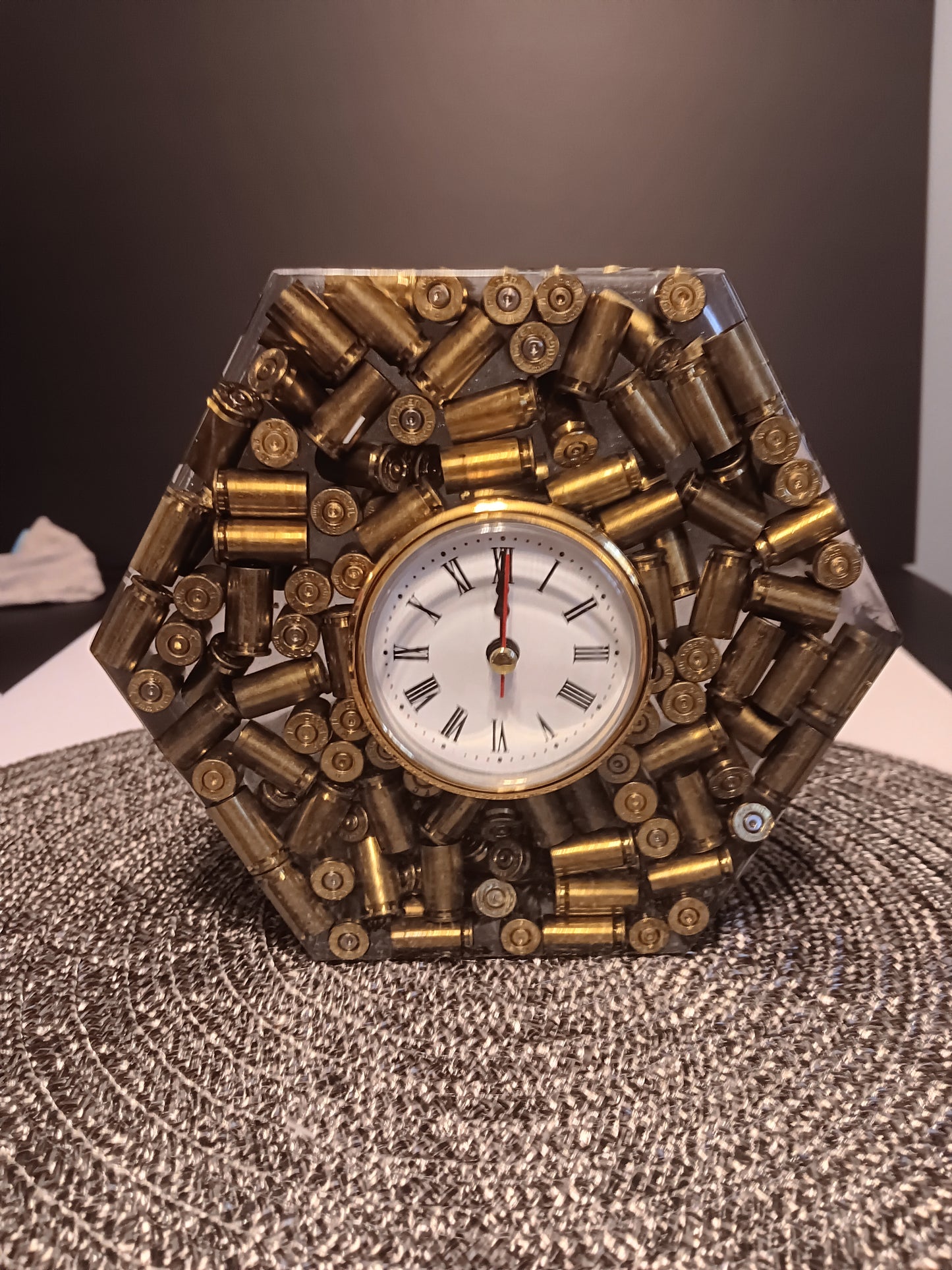 9mm SHELL CASING MANTEL CLOCK