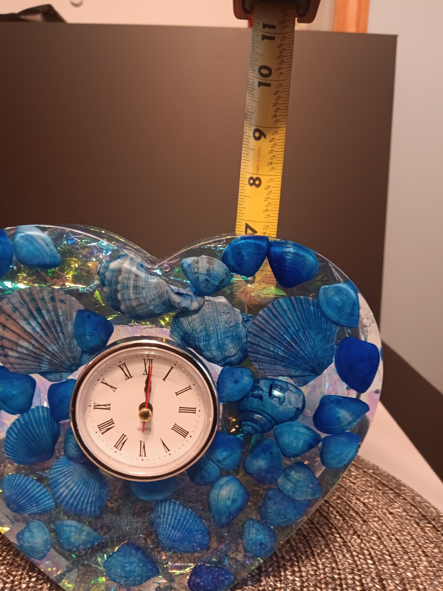 Blue Seashell Mantel clock