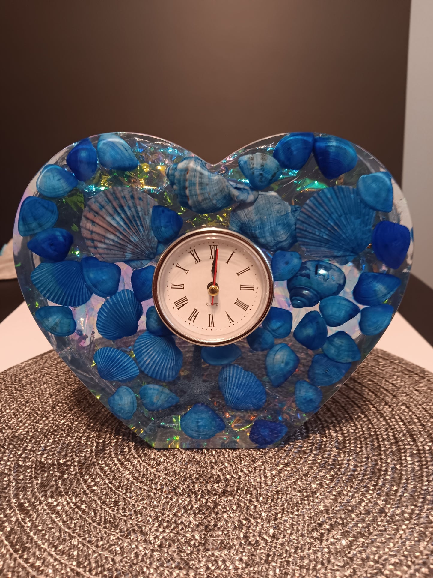 Blue Seashell Mantel clock