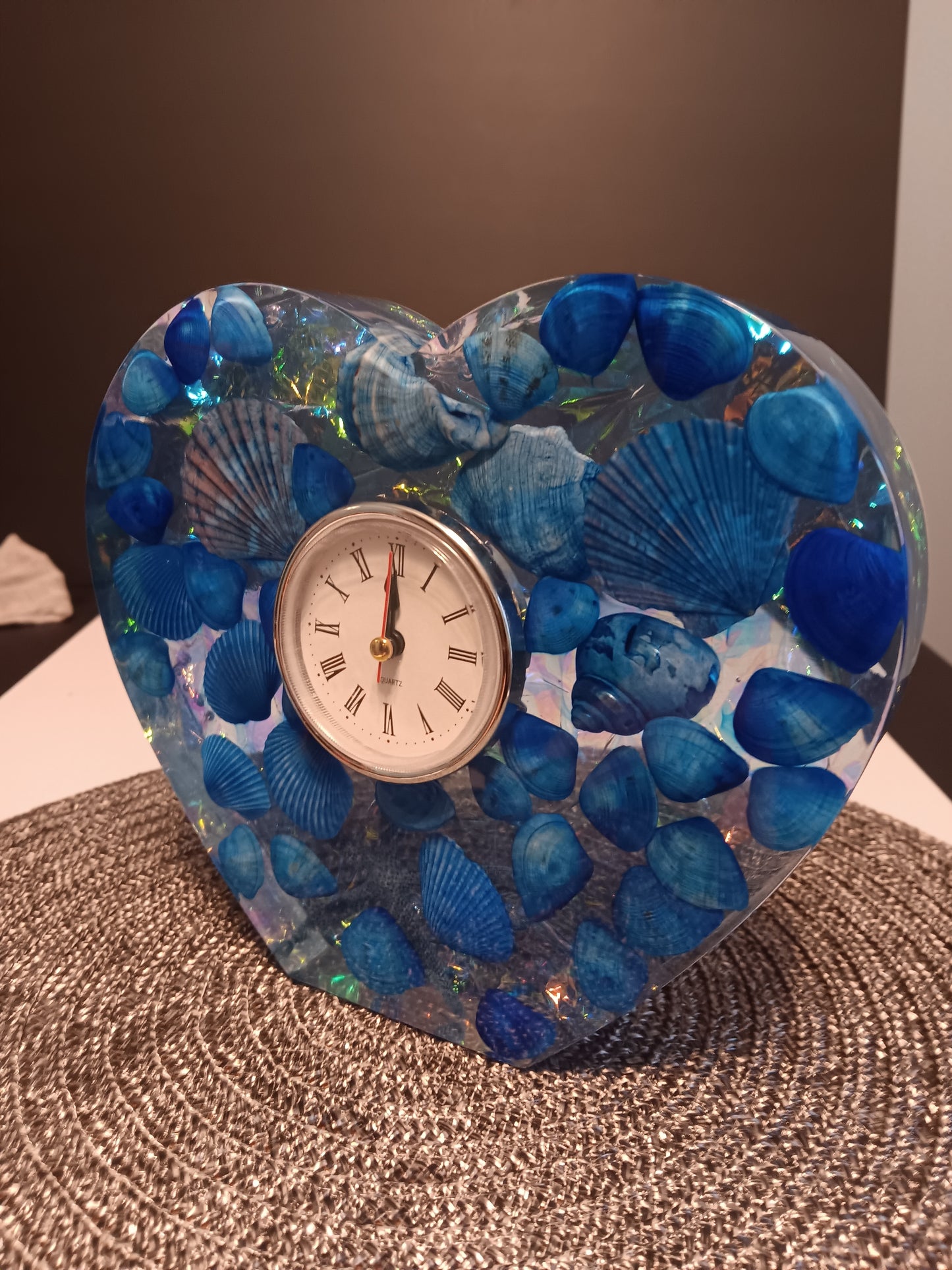 Blue Seashell Mantel clock
