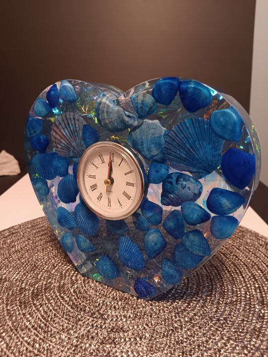 Blue Seashell Mantel clock