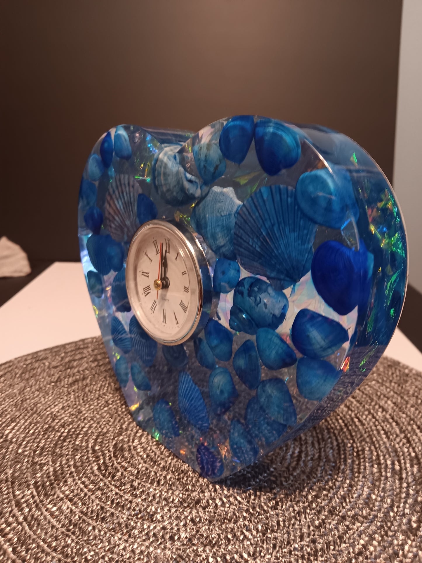 Blue Seashell Mantel clock
