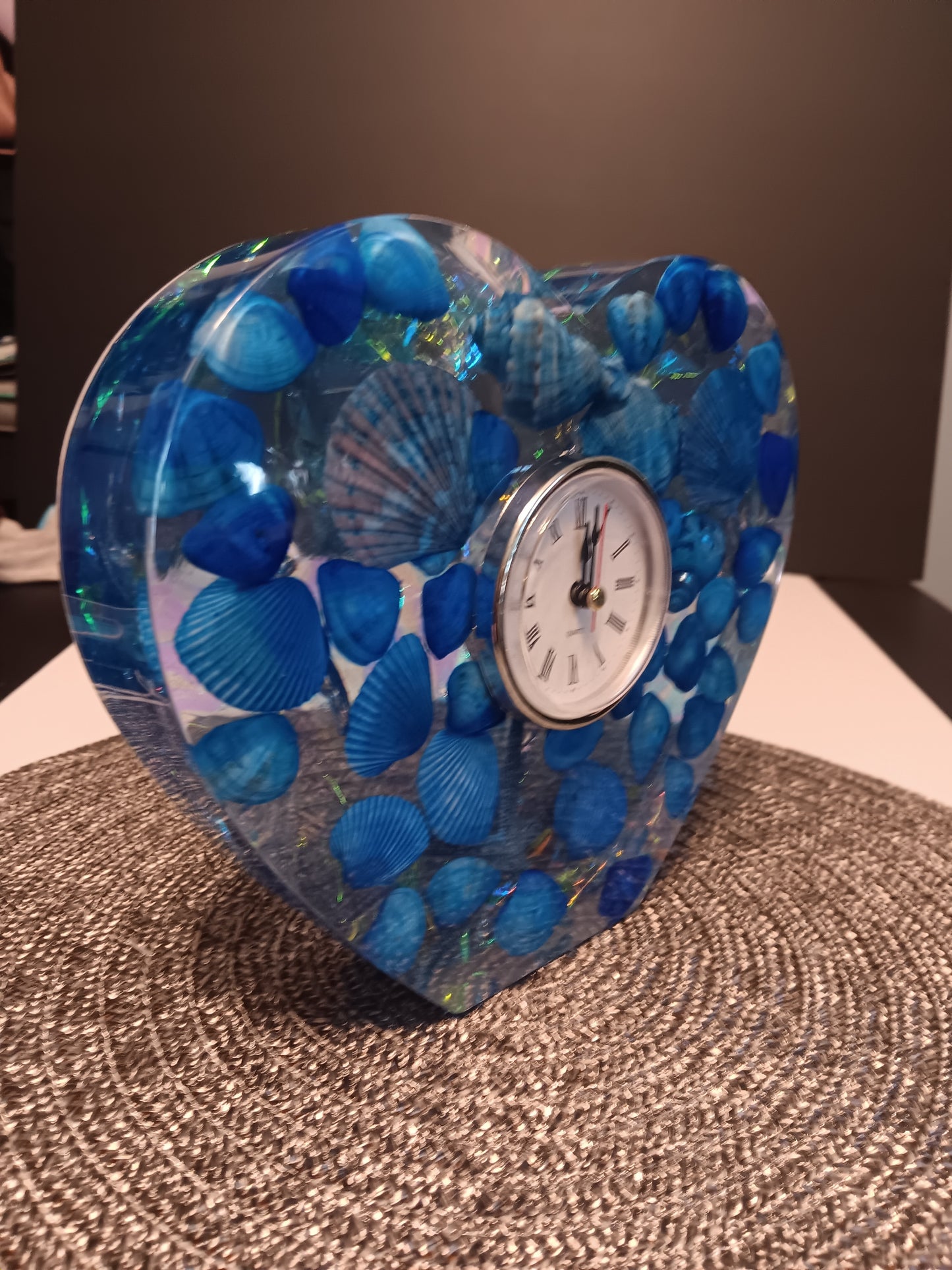 Blue Seashell Mantel clock