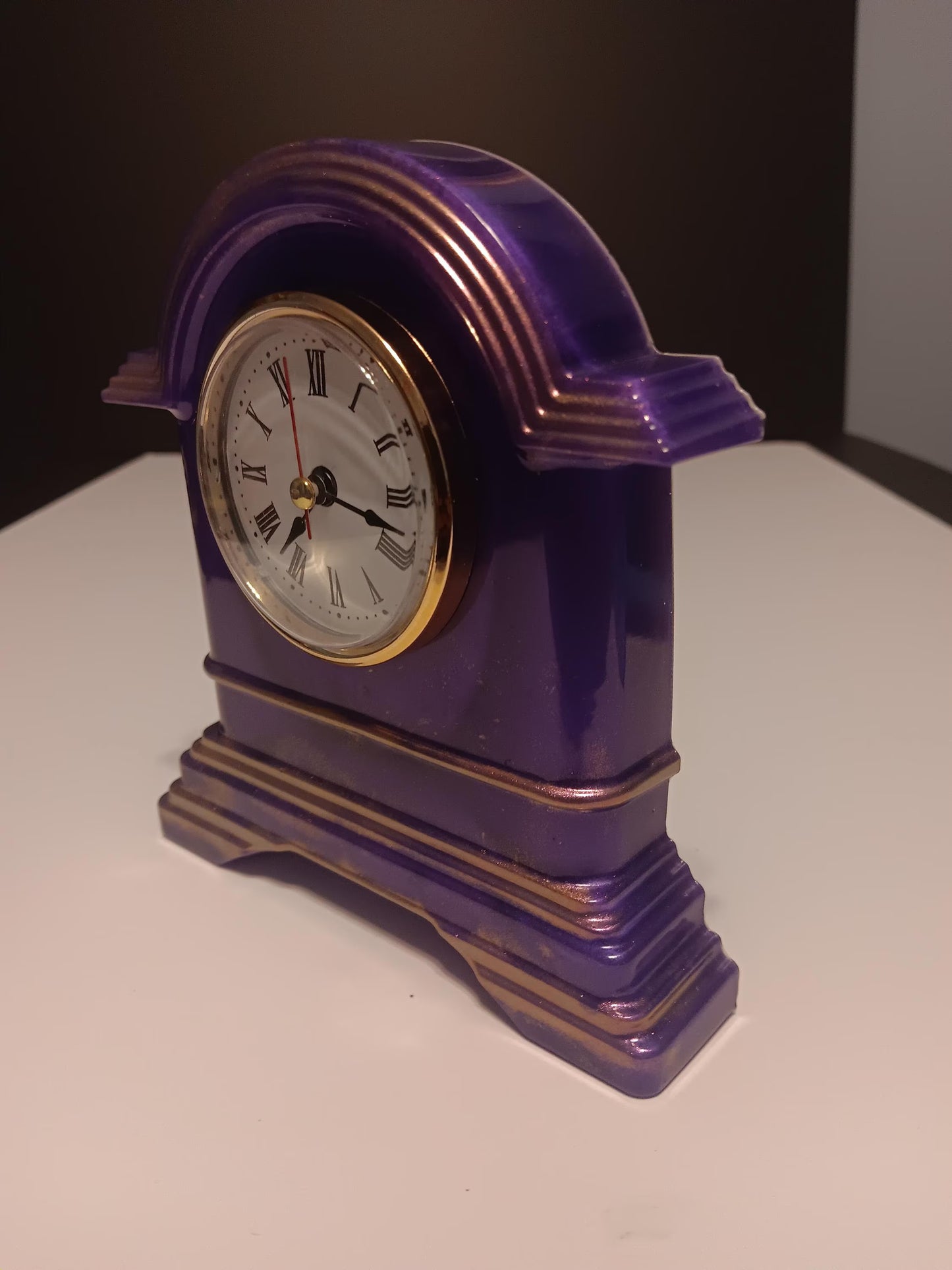 Purple Mica Mantel Clock