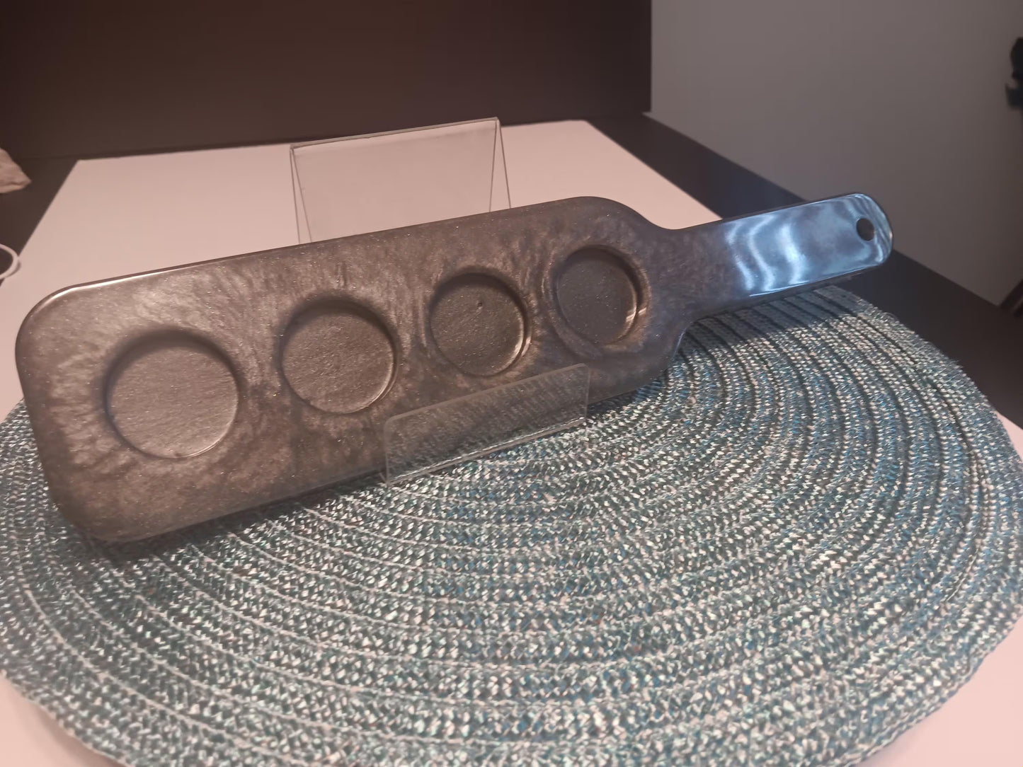 Silver Mica Shot Glass Serving Try