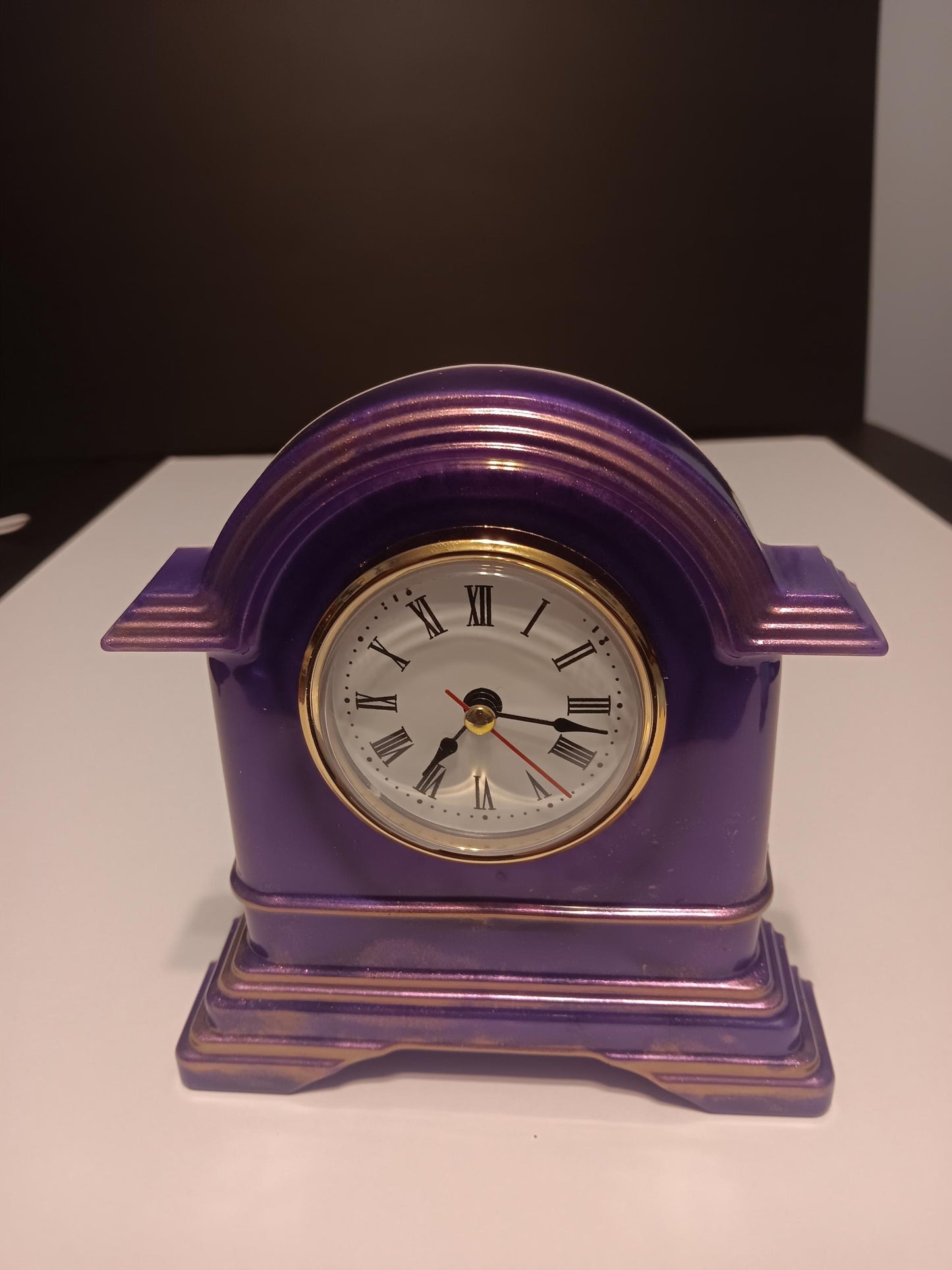 Purple Mica Mantel Clock